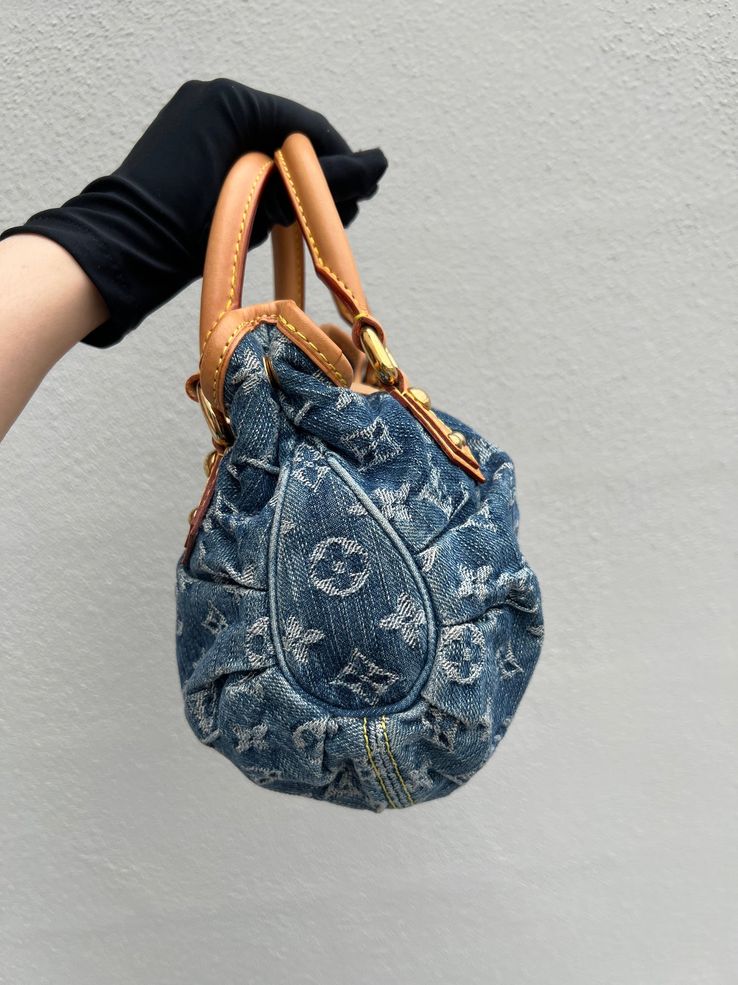 Pre-loved Louis Vuitton Vintage Monogram Denim Pleaty Handbag