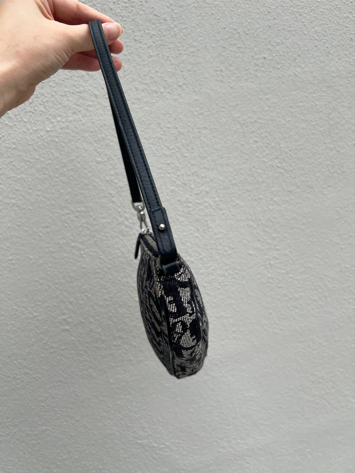 Pre-loved Dior Vintage Monogram Oblique Canvas Mini  Saddle Bag