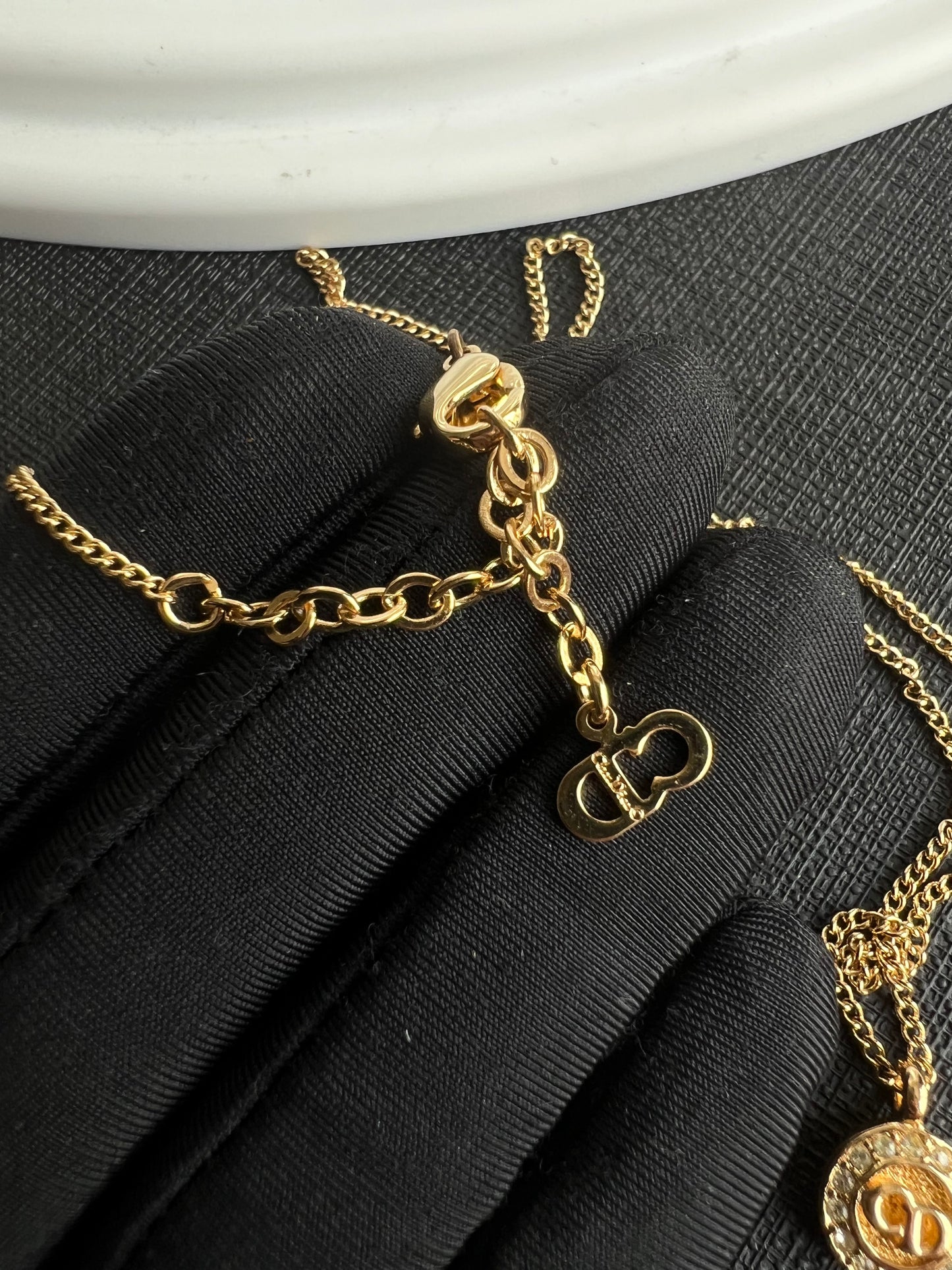 Pre-loved Christian Dior Vintage CD Pendant Crystal-embellished Necklace