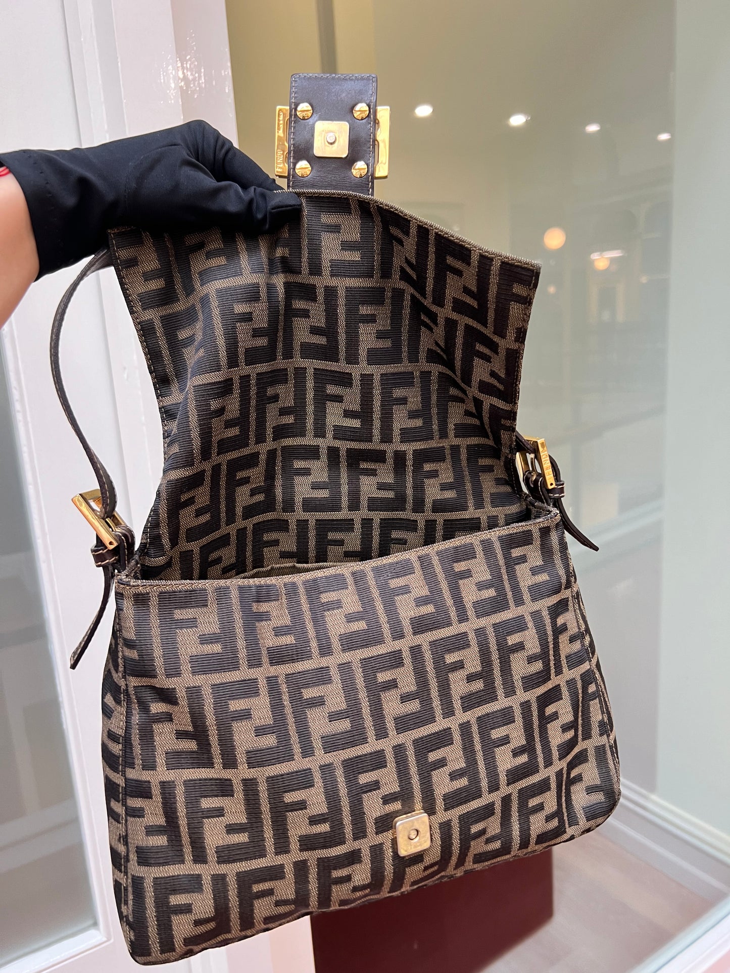 Pre-loved Fendi Vintage Zucca Mamma Handbag