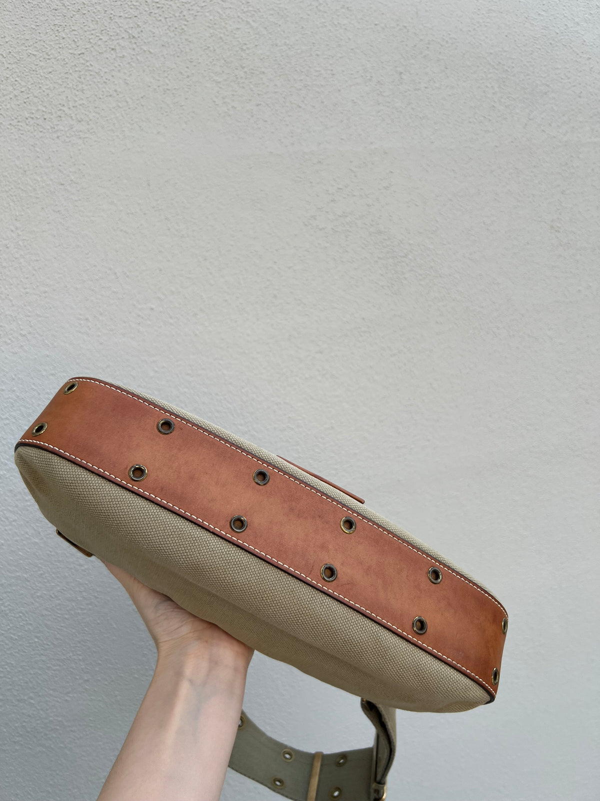 Pre-loved Christian Dior By John Galliano Green Canvas for Columbus Street Chic Shoulder Bag 2002