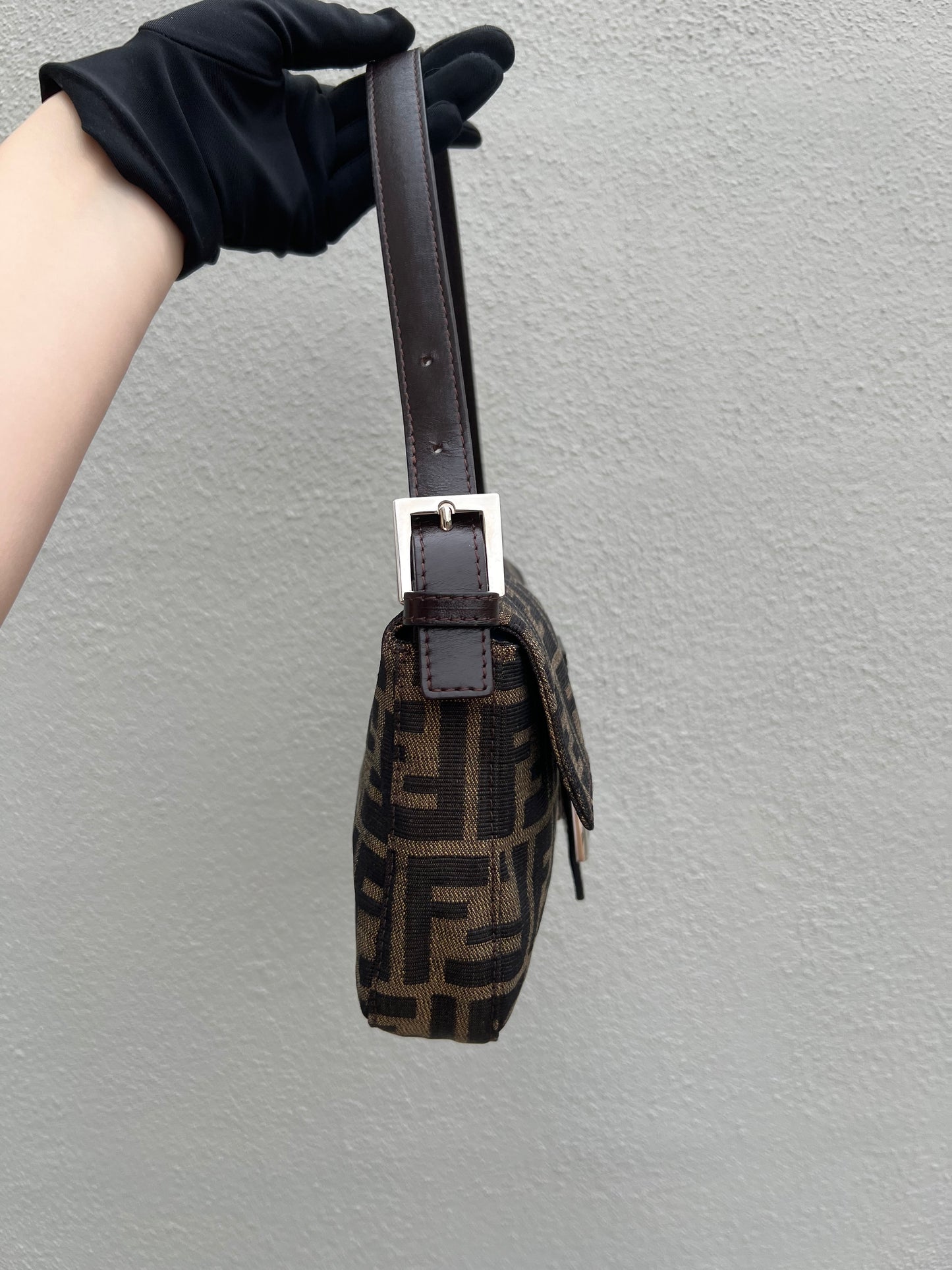 Pre-loved Fendi Vintage Zucca Baguette Handbag