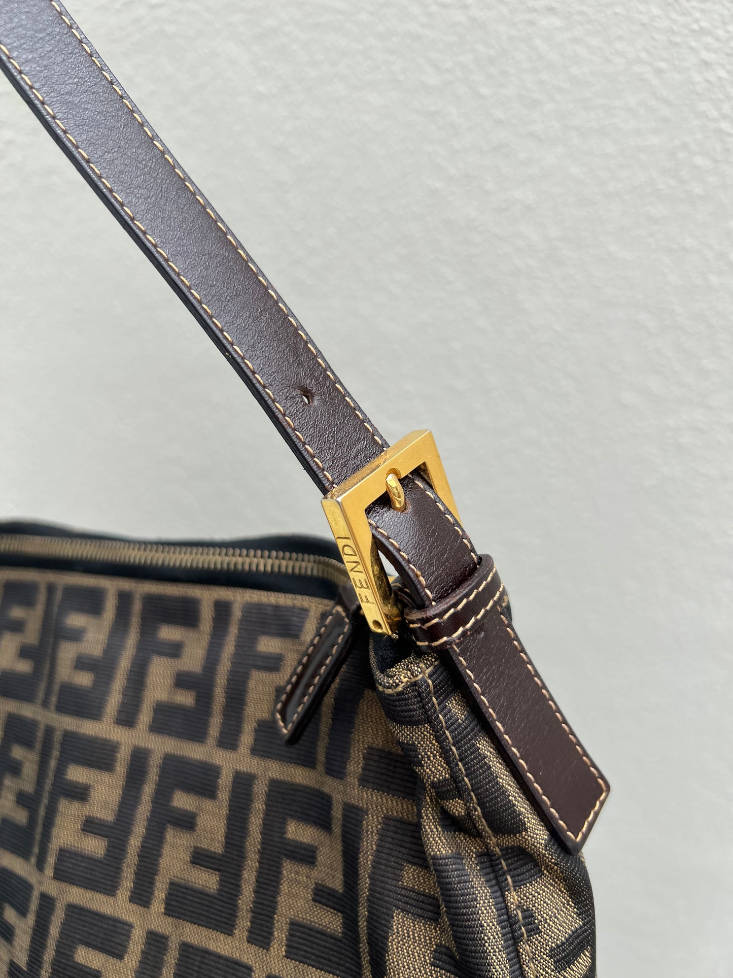 Pre-loved Fendi Large Zucca Mama Forever Zip-top Shoulder Bag