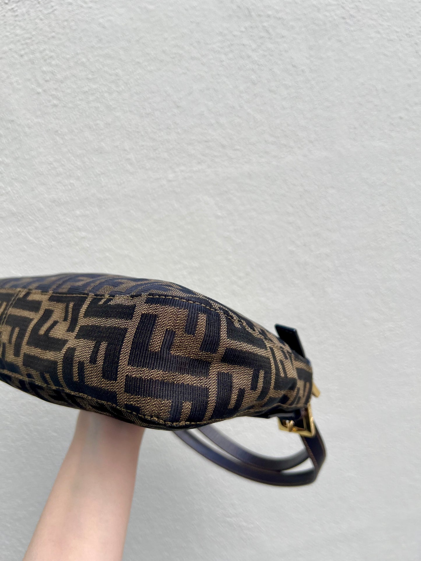 Pre-loved Fendi Zucca Canvas Shoulder Bag GHW