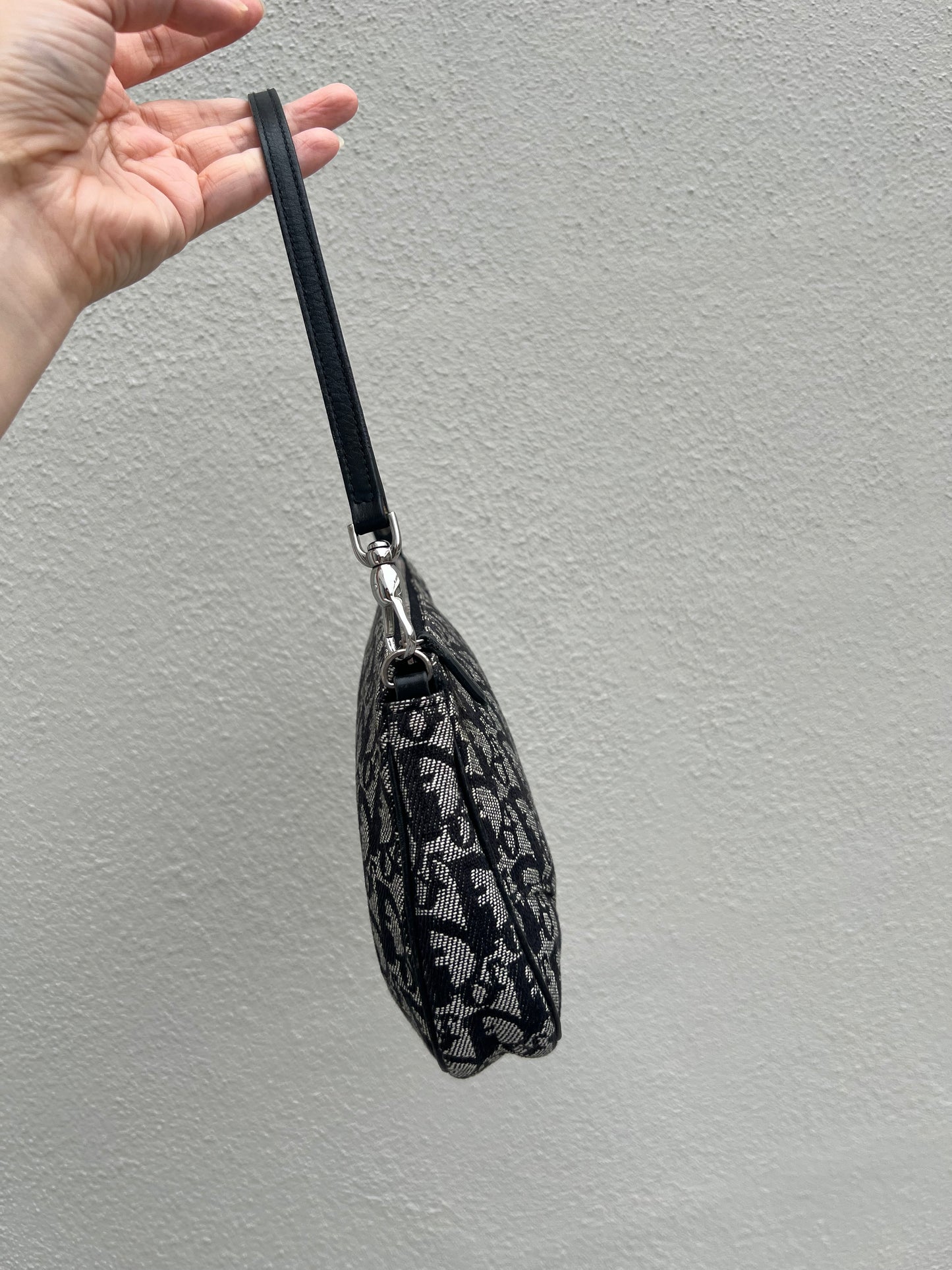 Pre-loved Dior Vintage Monogram Oblique Canvas Mini  Saddle Bag