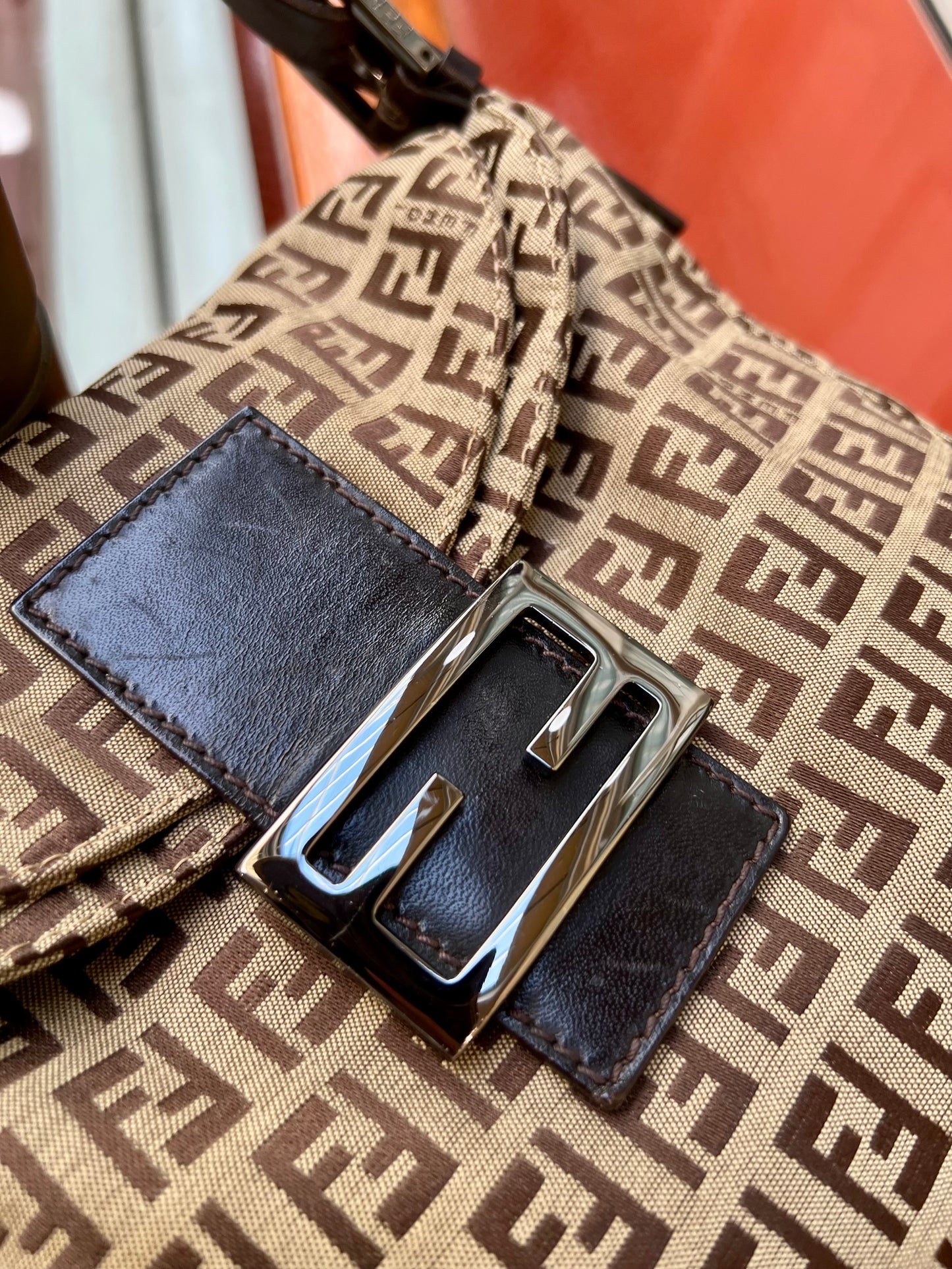 Pre-loved Fendi
20th Century Zucchino Canvas Double Flap Mamma Shoulder Bag