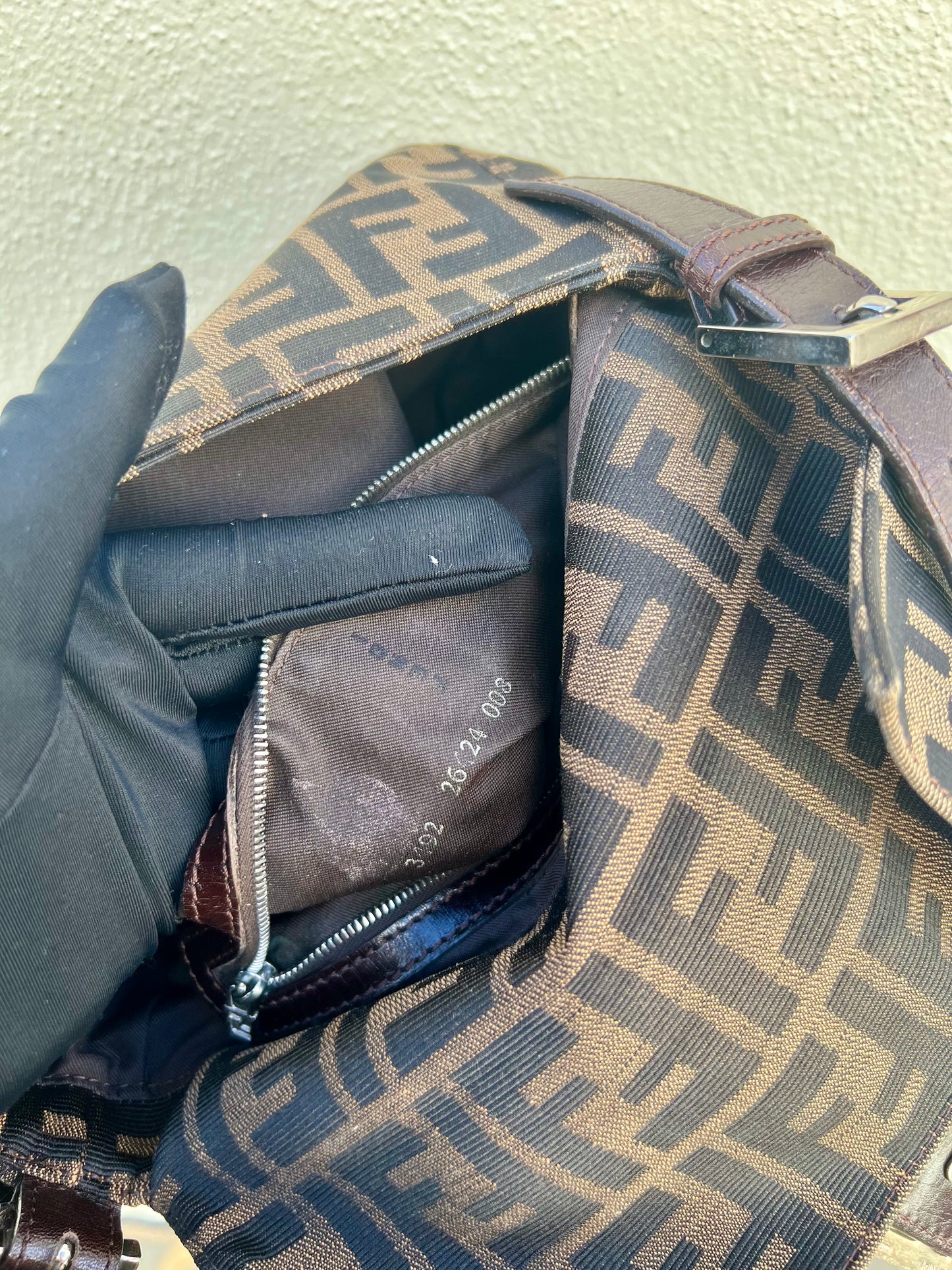 Pre-loved Fendi Vintage Zucca Baguette Handbag