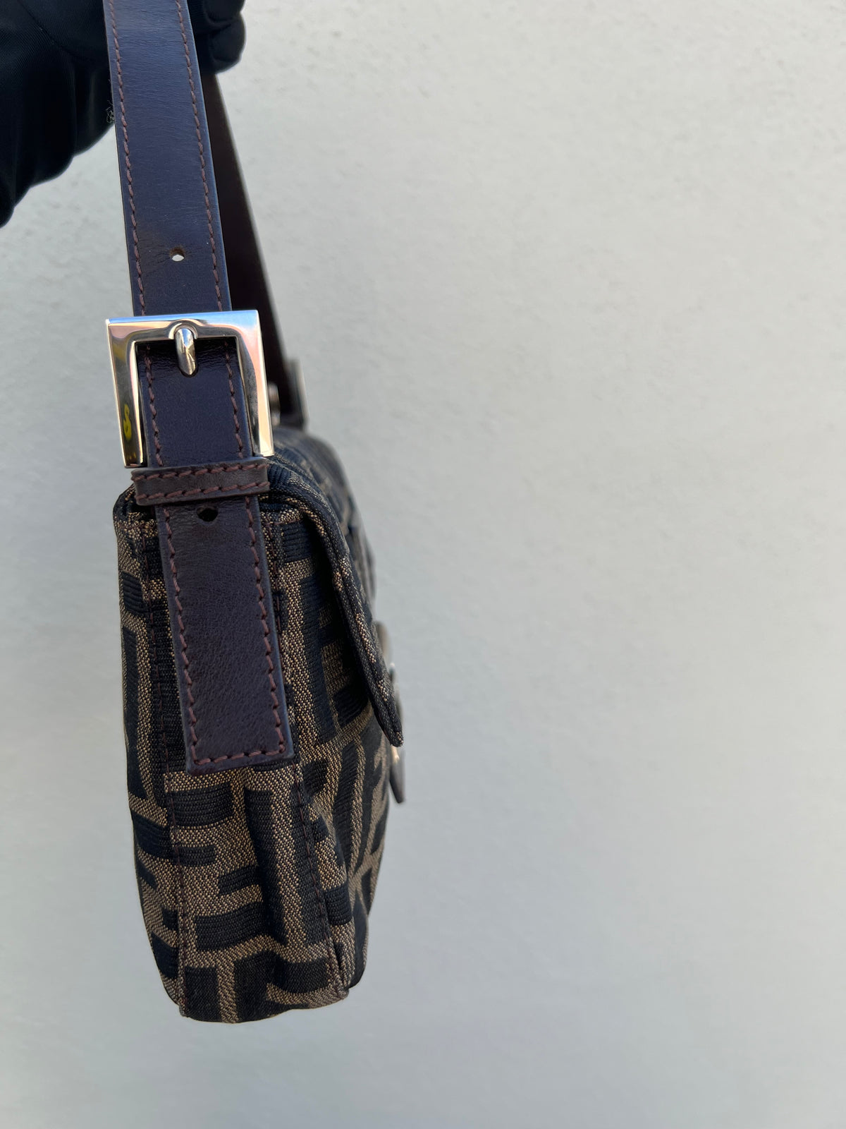 Pre-loved Fendi Vintage Zucca Baguette Handbag