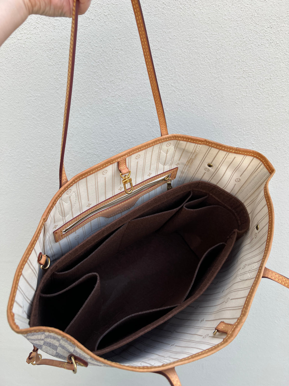 Pre-loved Louis Vuitton Neverfull Leather Tote MM Damier 2012