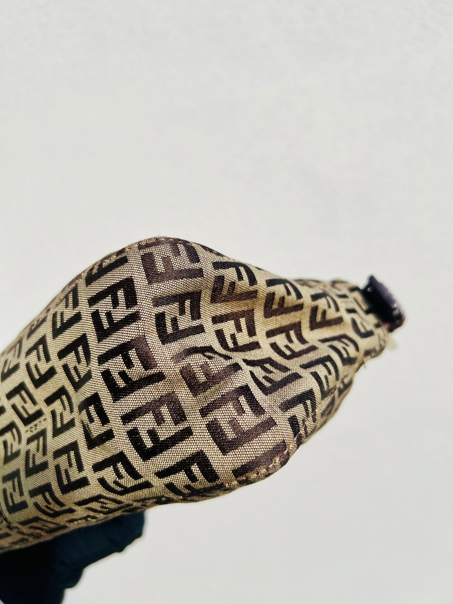 Pre-loved Fendi Vintage Zucchino Pattern Baguette Handbag Brown