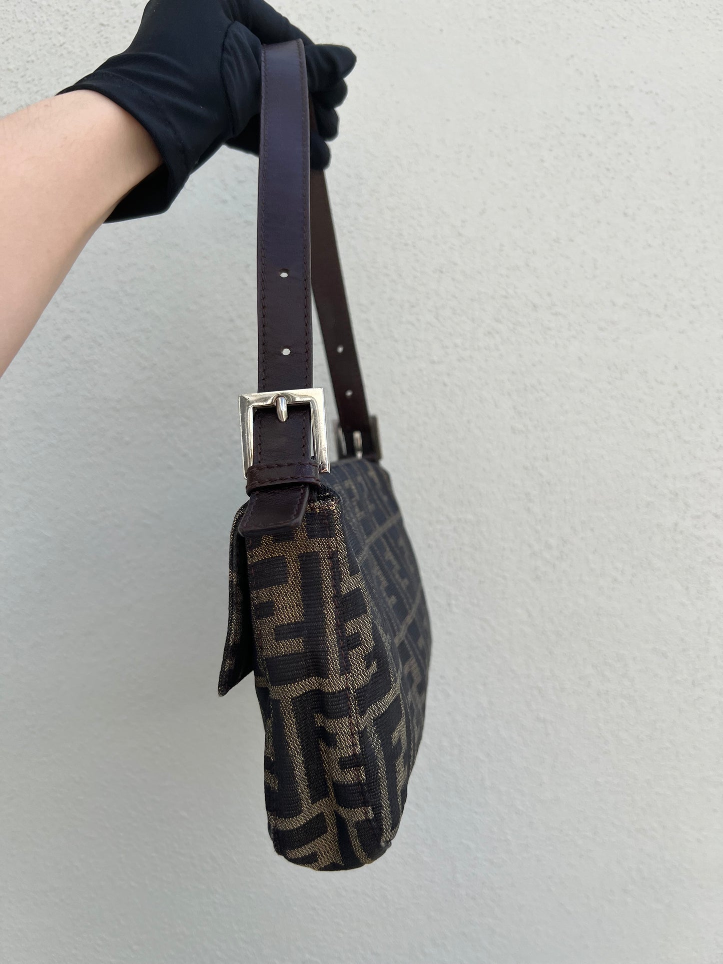 Pre-loved Fendi Vintage Zucca Baguette Handbag