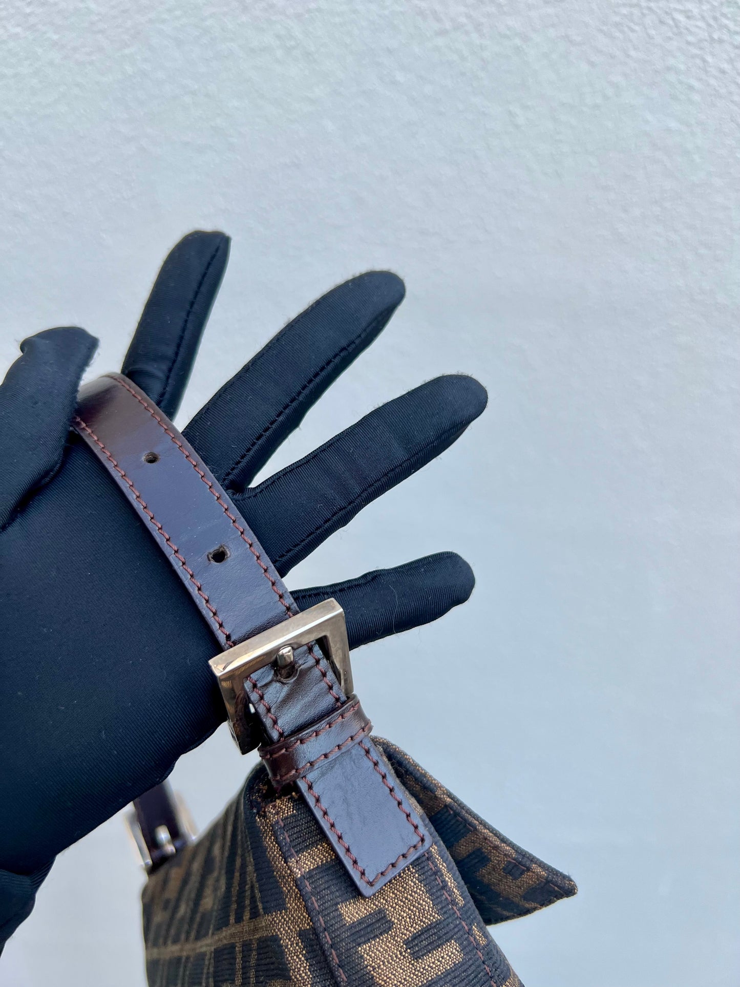 Pre-loved Fendi Vintage Zucca Baguette Handbag