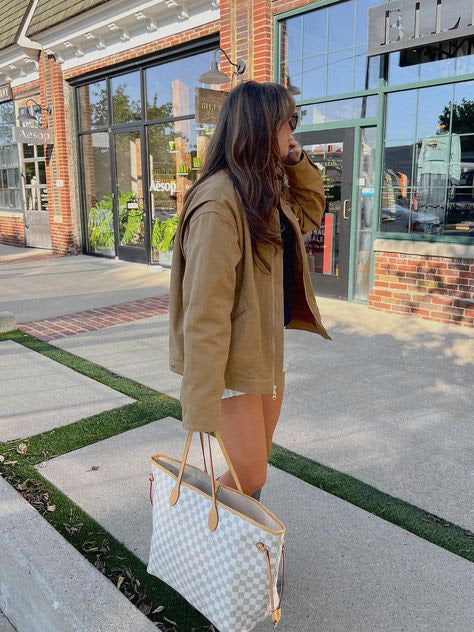 Pre-loved Louis Vuitton Neverfull Leather Tote MM Damier 2012