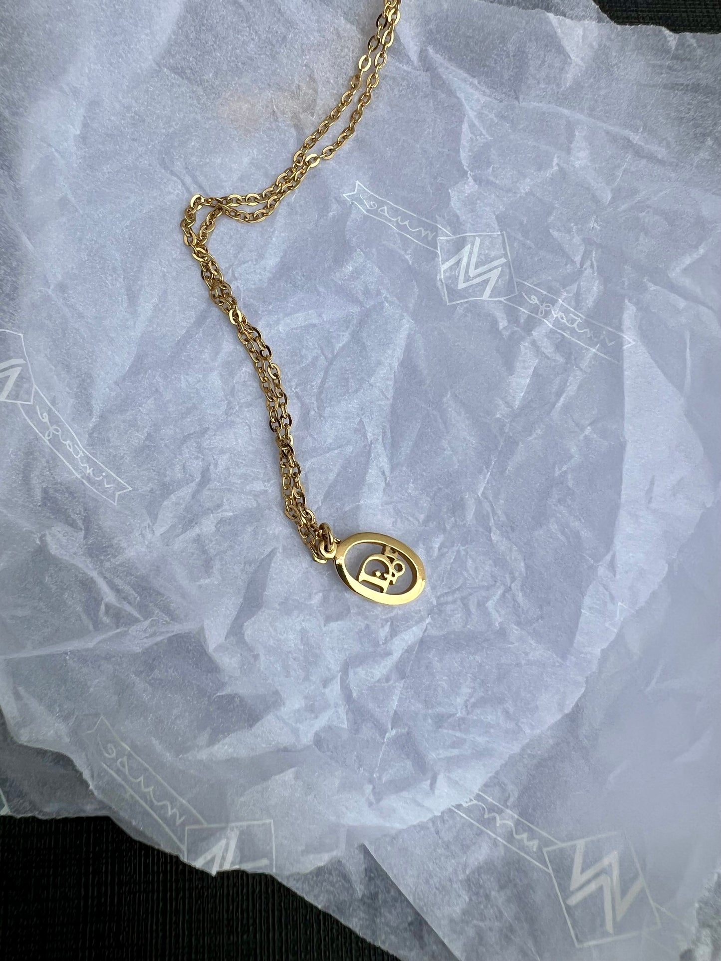 Pre-loved Vintage Christian Dior Logo Necklace