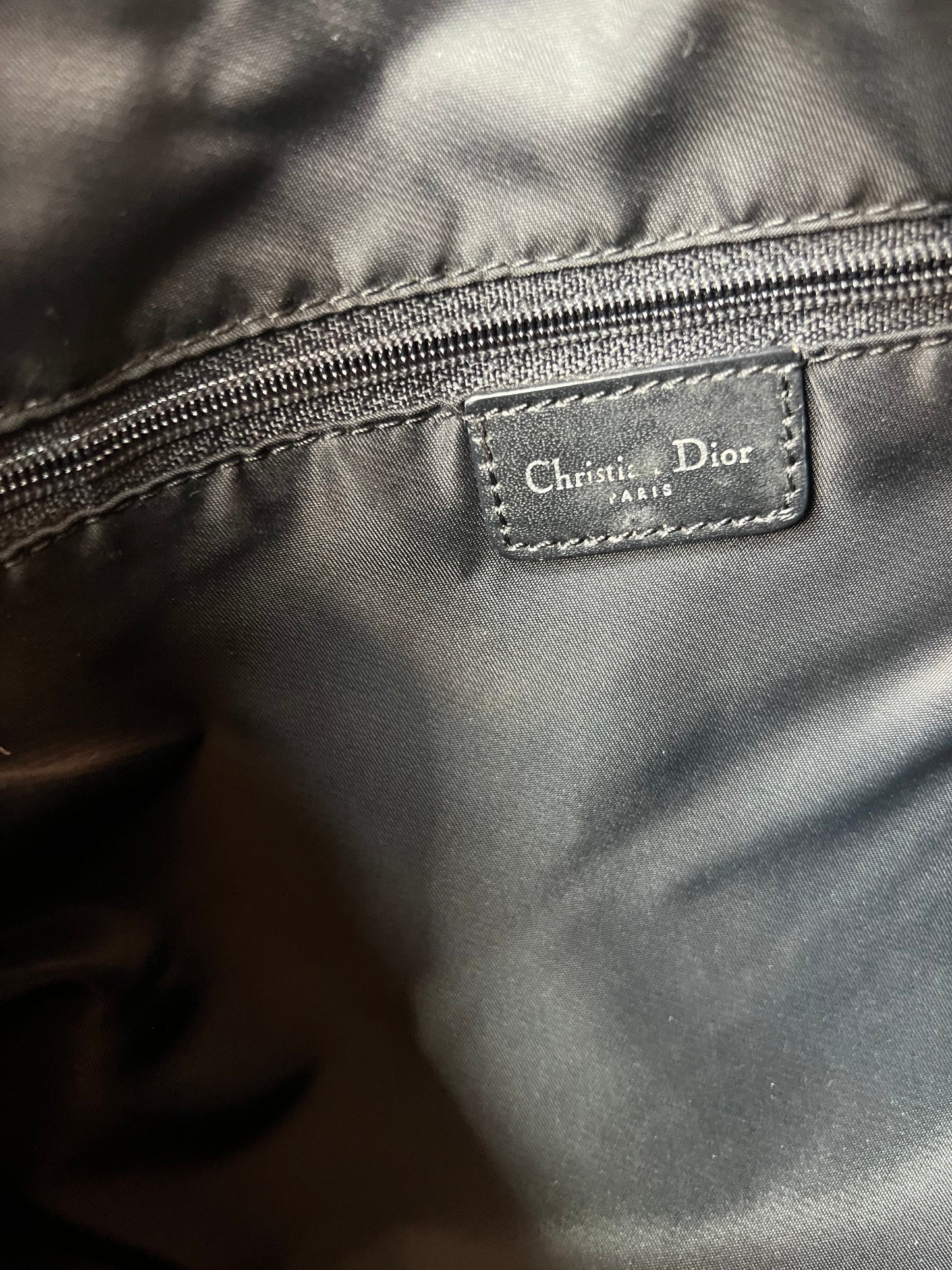 Pre-loved Dior Vintage Trotter Shoulder Messenger Bag Navy