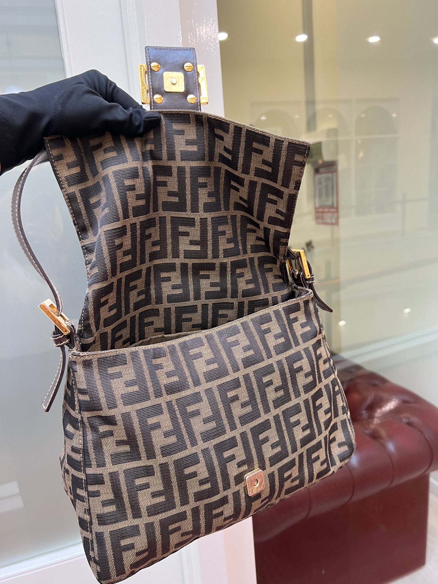 Pre-loved Fendi Vintage Zucca Mamma Handbag