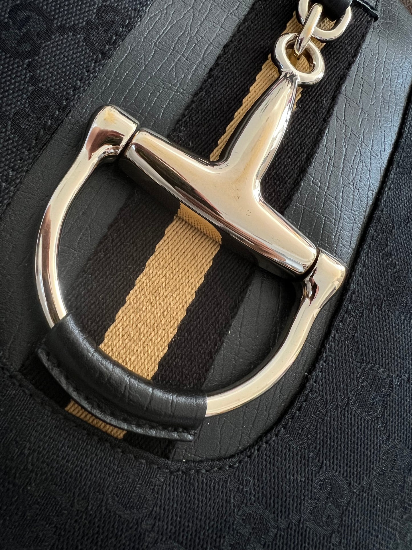 Pre-loved Gucci Horsebit Hasler Hobo Shoulder bag Black