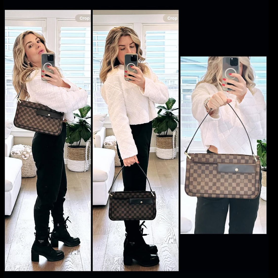Pre-loved Louis Vuitton Damier Ebene Aubagne Shoulder Bag