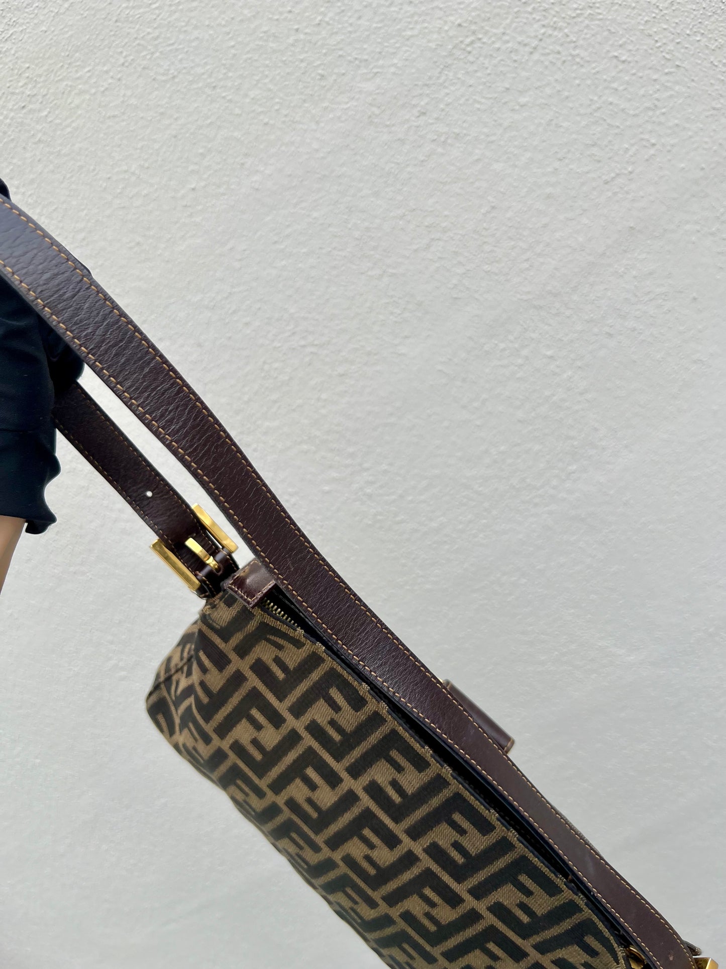 Pre-loved Fendi Zucca FF Mamma Forever Baguette Flap