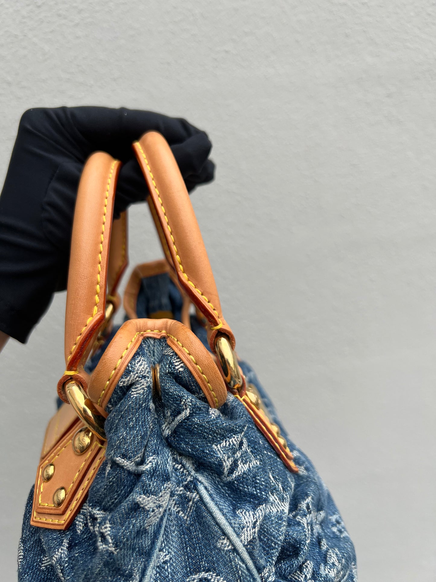Pre-loved Louis Vuitton Vintage Monogram Denim Pleaty Handbag