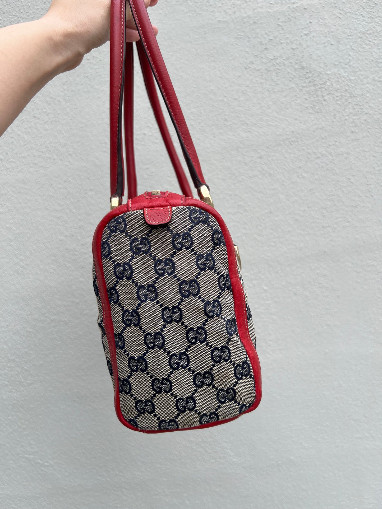 Pre-loved GG Canvas Abbey Boston Bag Red