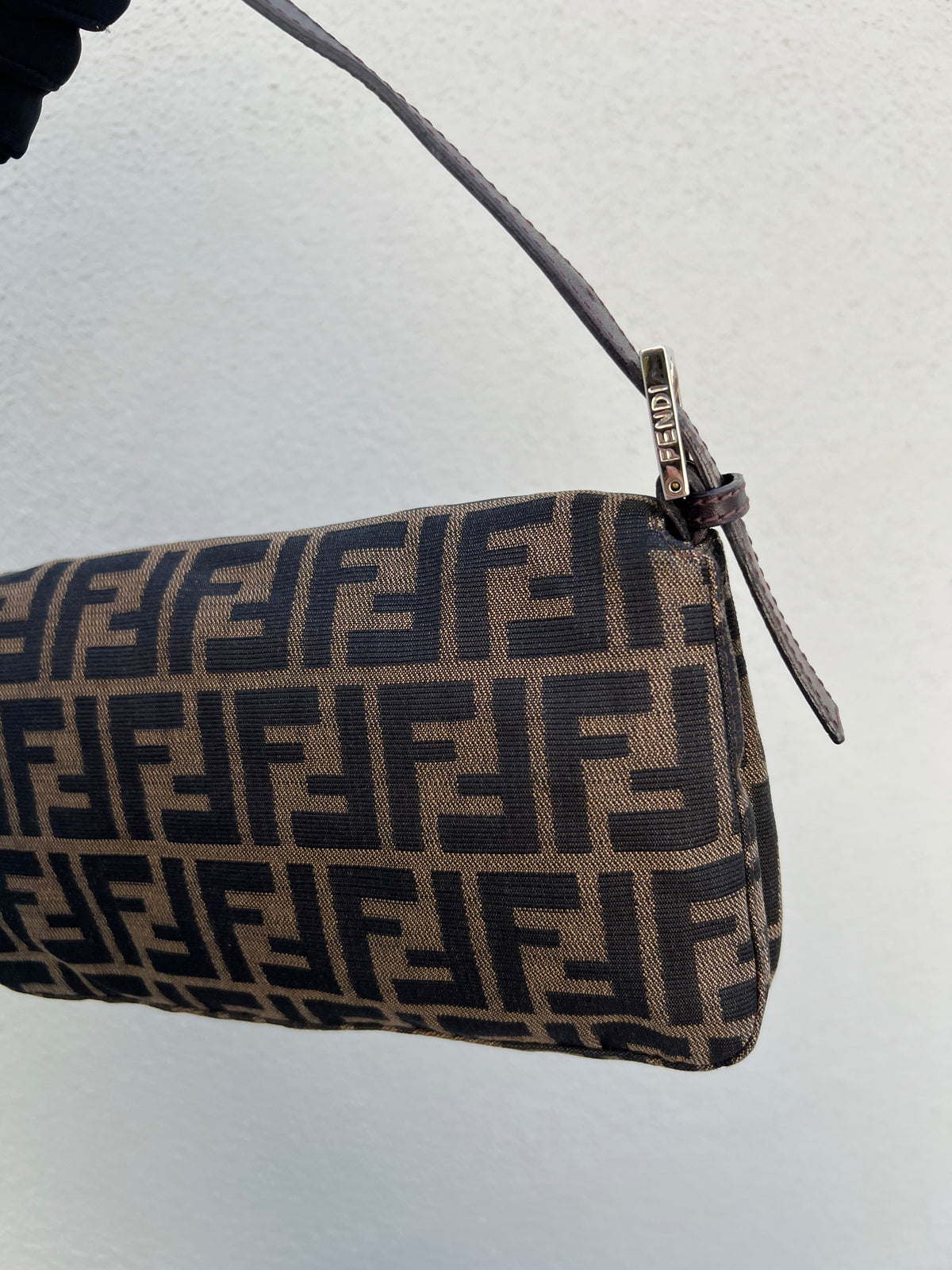 Pre-loved Fendi Vintage Zucca Baguette Handbag
