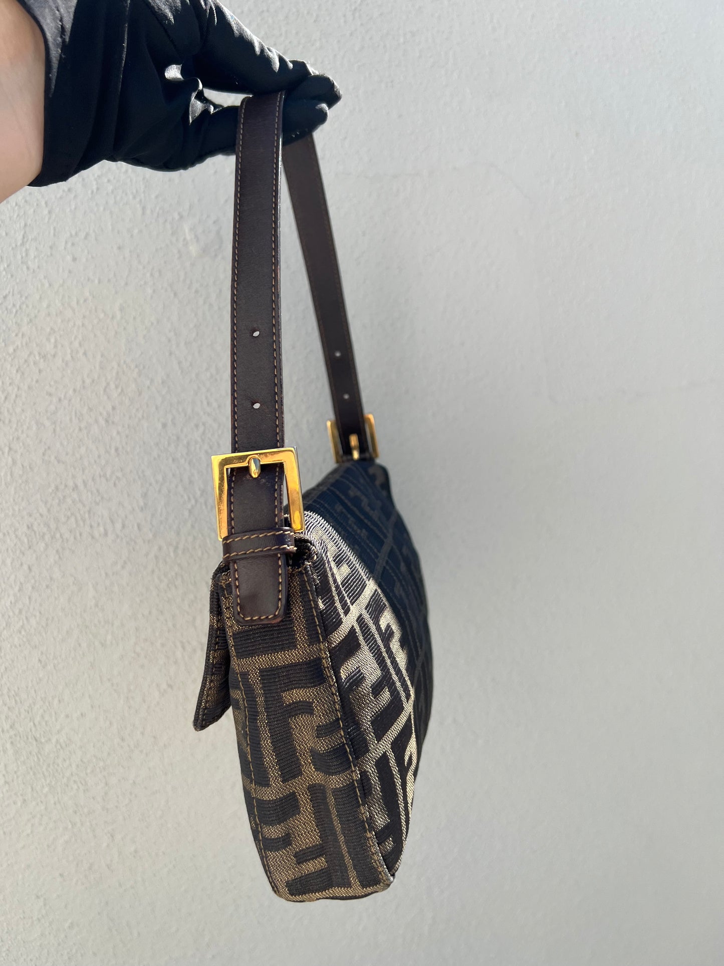 Pre-loved Fendi Vintage Zucca Baguette Handbag