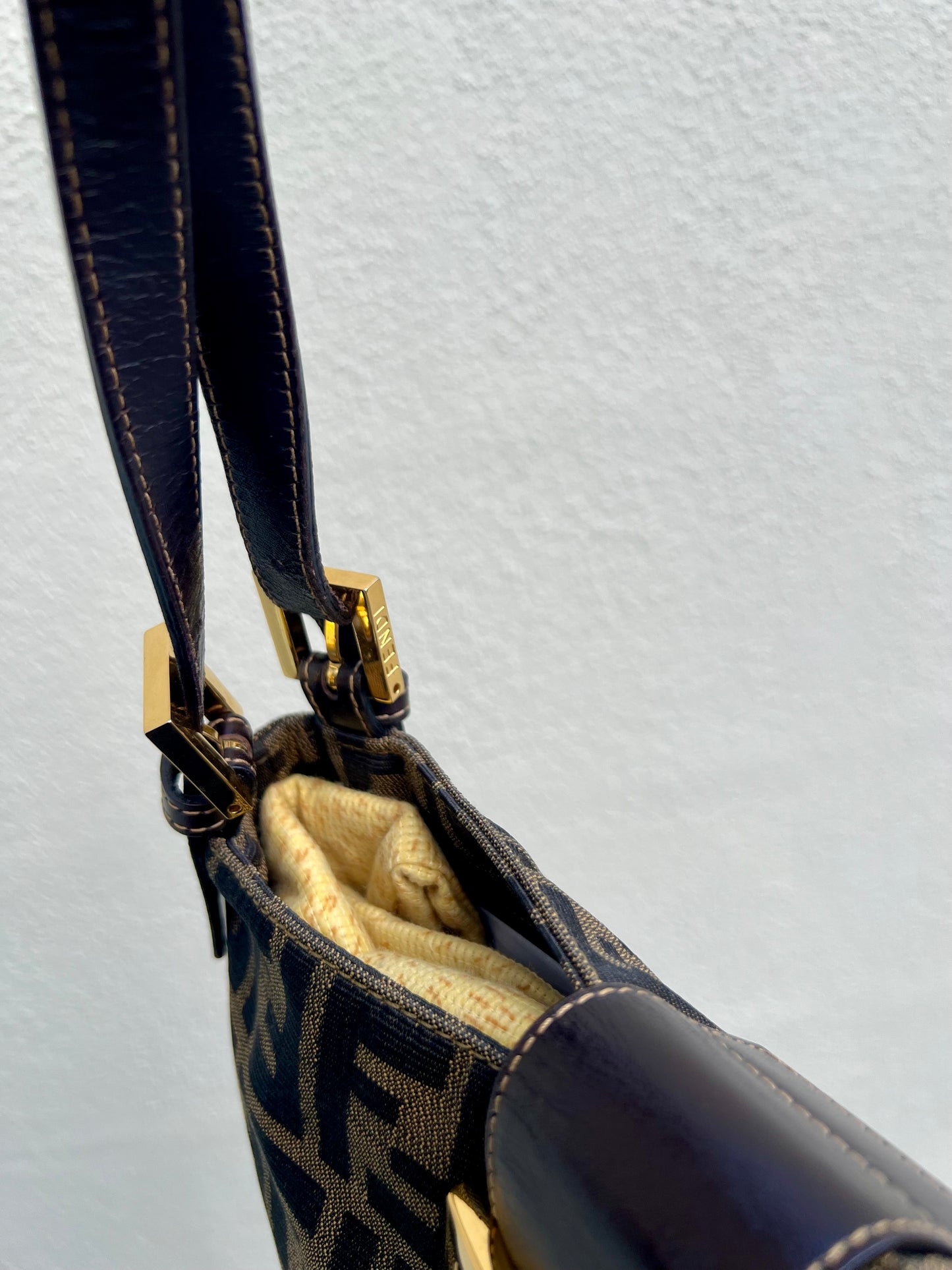 Pre-loved Fendi Zucca Canvas Shoulder Bag GHW