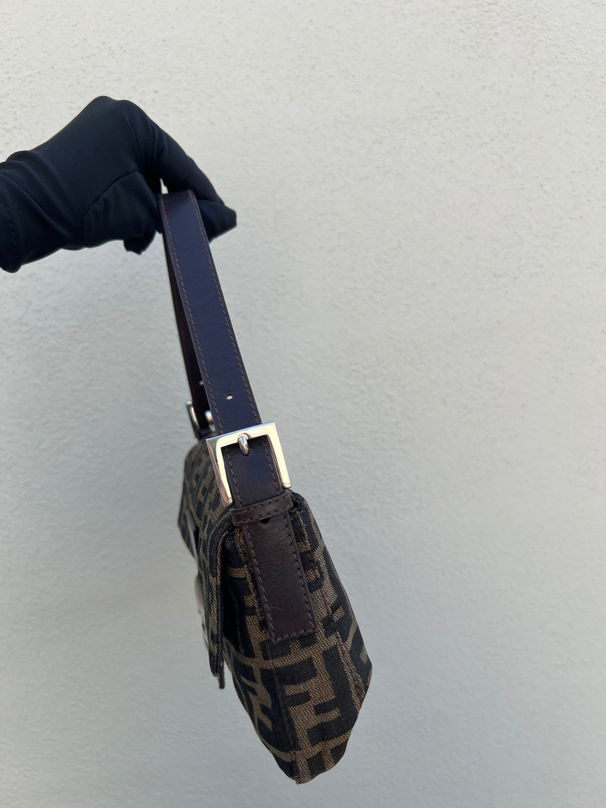 Pre-loved Fendi Vintage Zucca Baguette Handbag