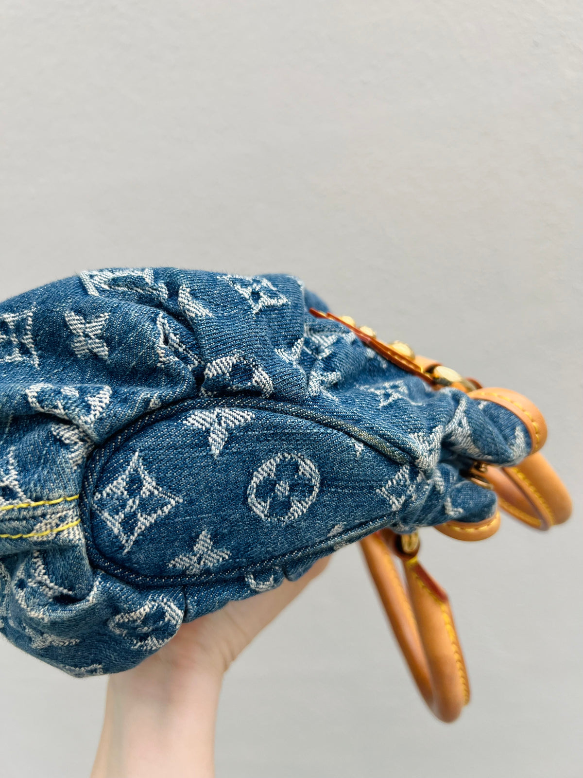 Pre-loved Louis Vuitton Vintage Monogram Denim Pleaty Handbag