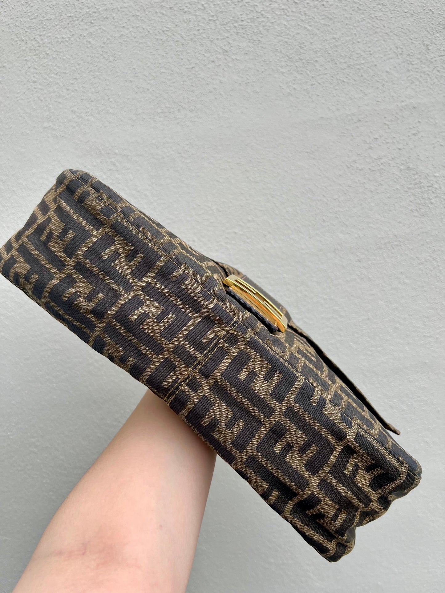 Pre-loved Fendi Large Zucca Mama Forever Zip-top Shoulder Bag