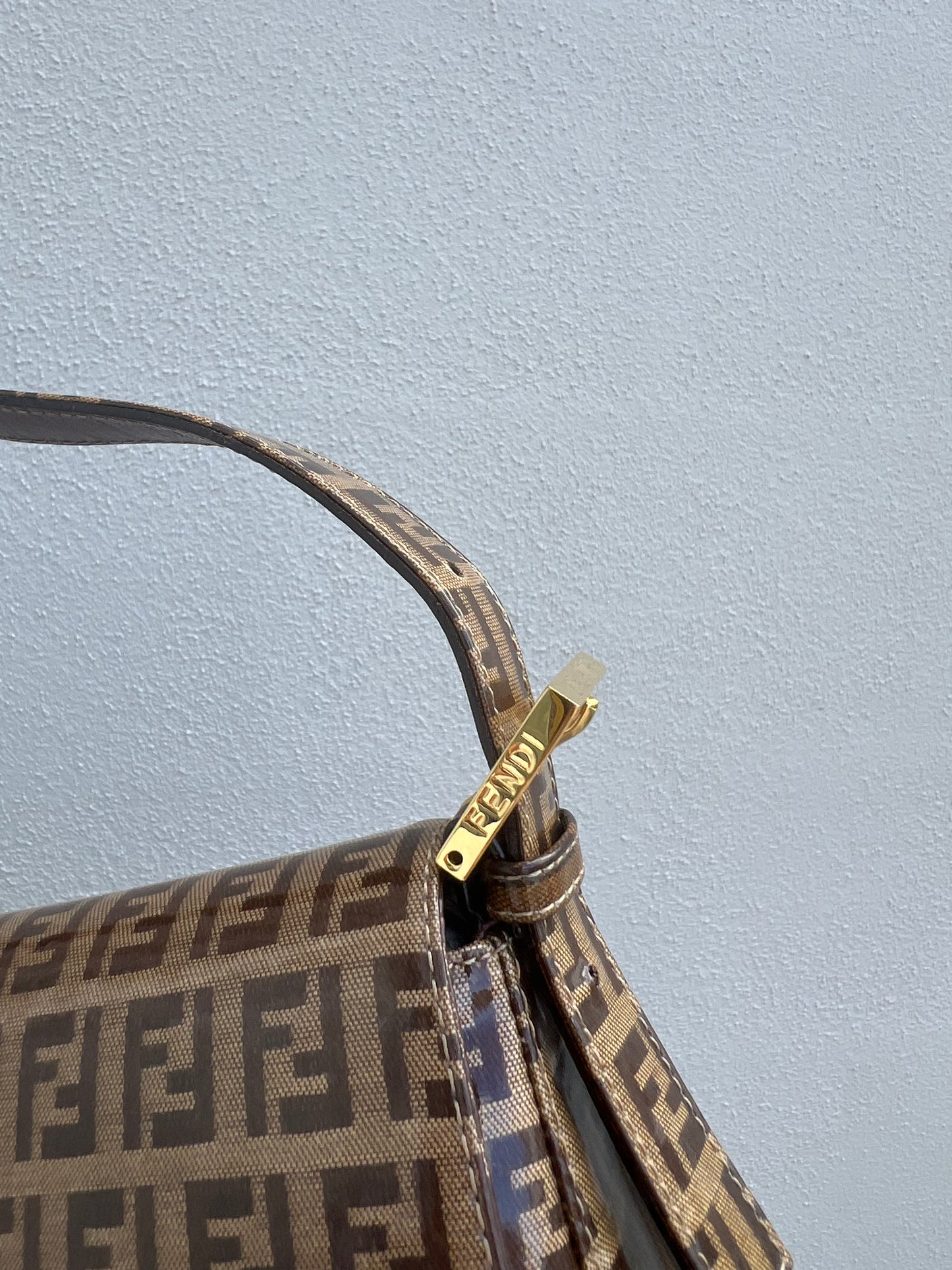 Pre-loved Fendi Vintage Crystal Zucchino Mamma Baguette Handbag