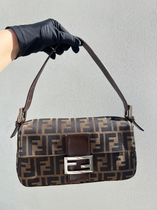 Pre-loved Fendi Vintage Zucca Baguette Handbag