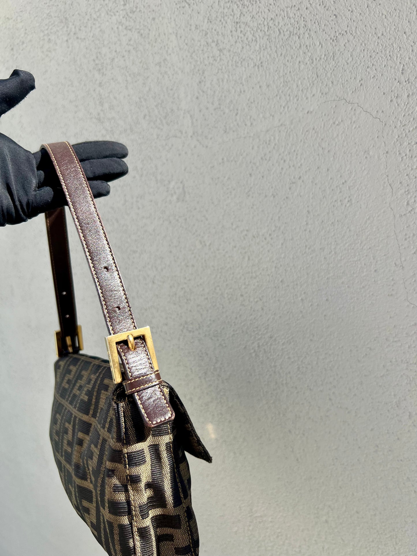Pre-loved Fendi Vintage Zucca Baguette Handbag