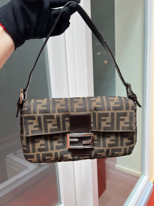 Pre-loved Fendi Vintage Zucca Baguette Handbag