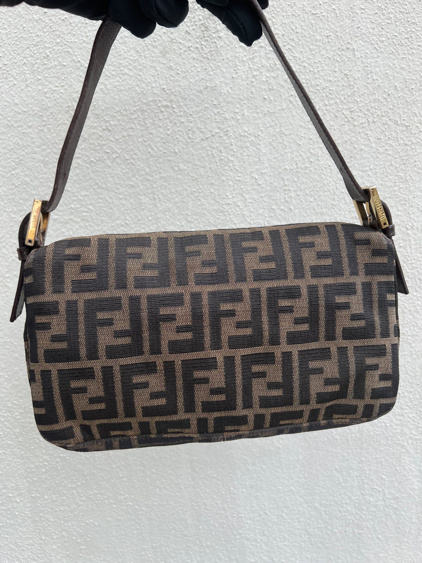 Pre-loved Fendi Vintage Zucca Baguette Handbag