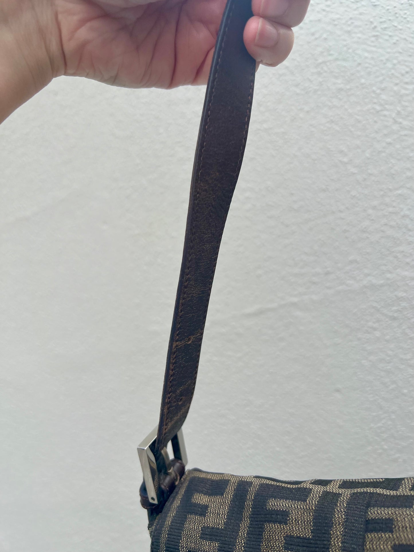 Pre-loved Fendi Vintage Zucca Baguette Handbag