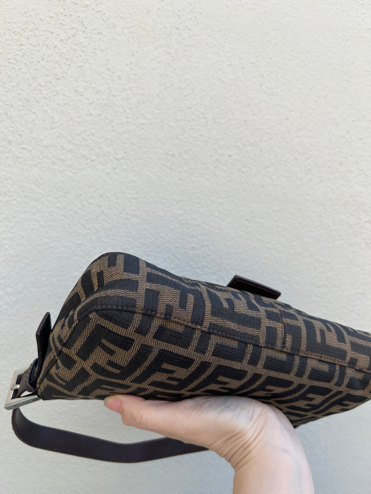Pre-loved Fendi Vintage Zucca Baguette Handbag