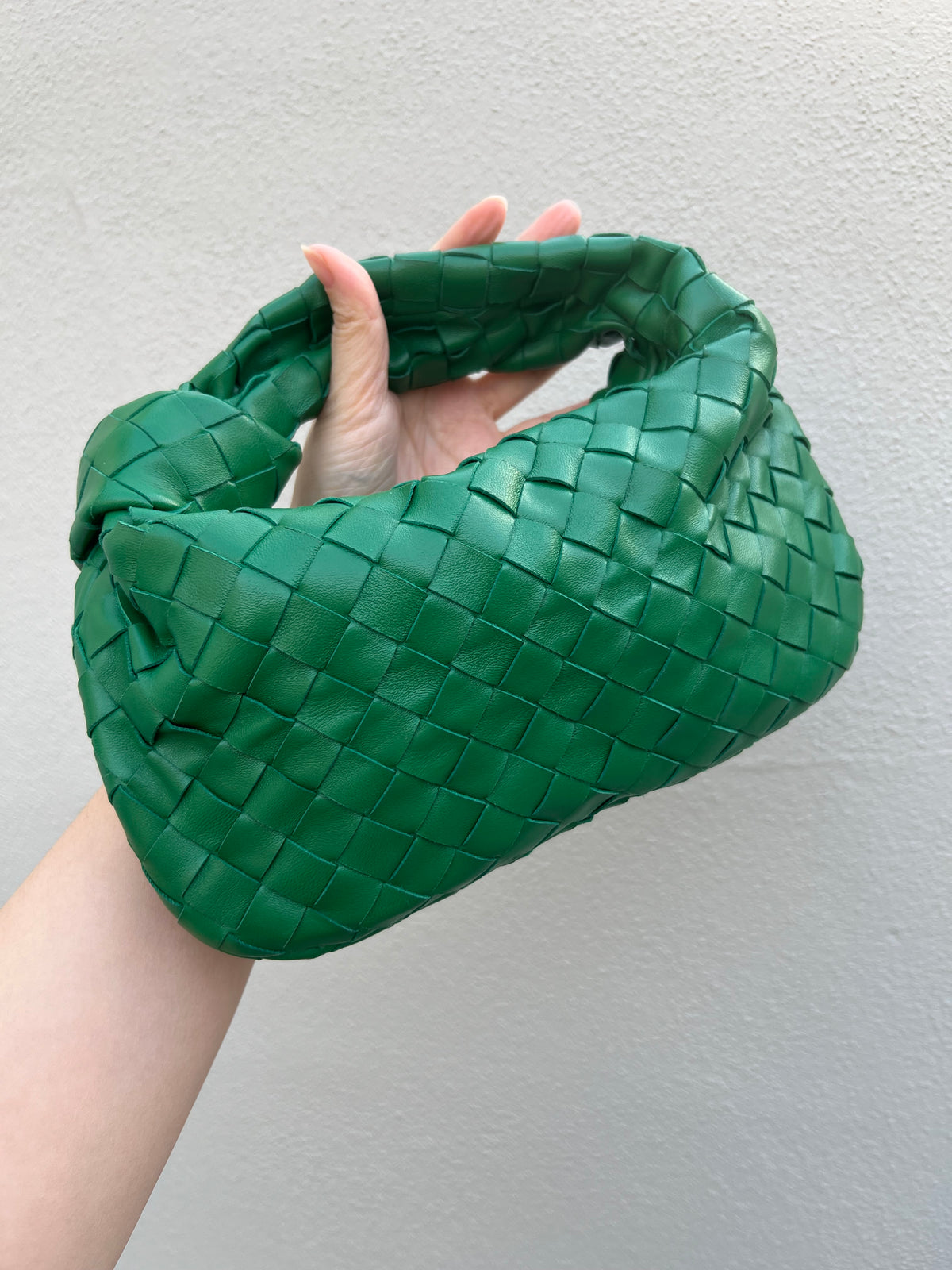 Pre-loved Bottega Veneta Top Handle Mini Jodie Bag Green Lambskin