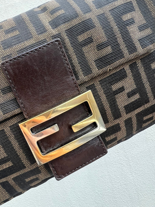 Pre-loved Fendi Vintage Zucca Baguette Handbag