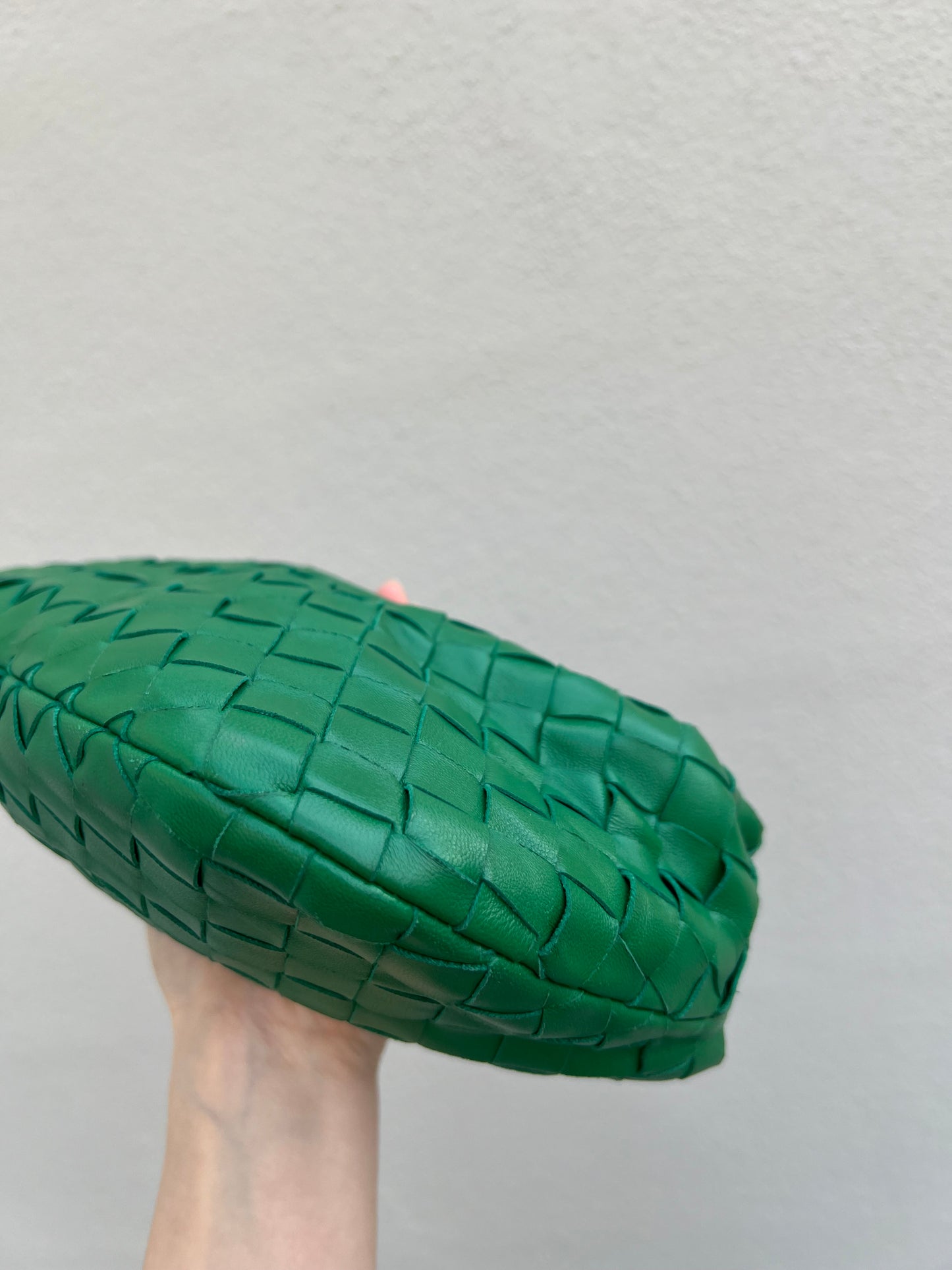 Pre-loved Bottega Veneta Top Handle Mini Jodie Bag Green Lambskin