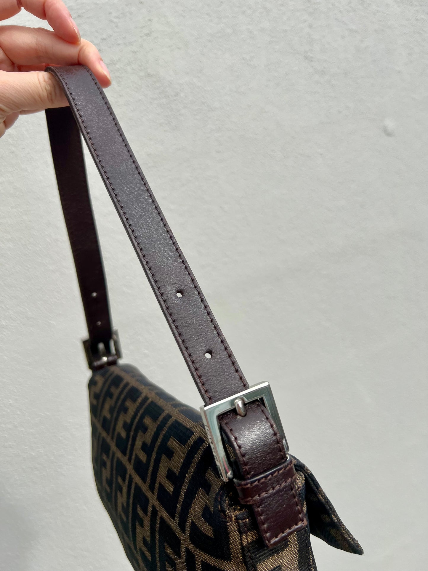 Pre-loved Fendi Vintage Zucca Baguette Handbag
