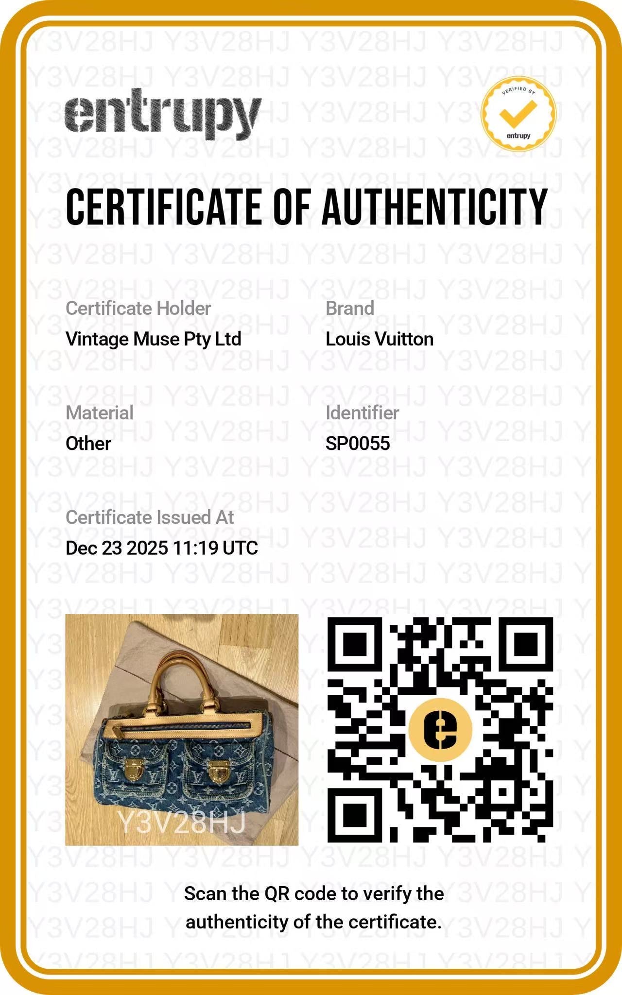 Pre-loved Louis Vuitton Blue Monogram Denim Neo Speedy Handbag 2005