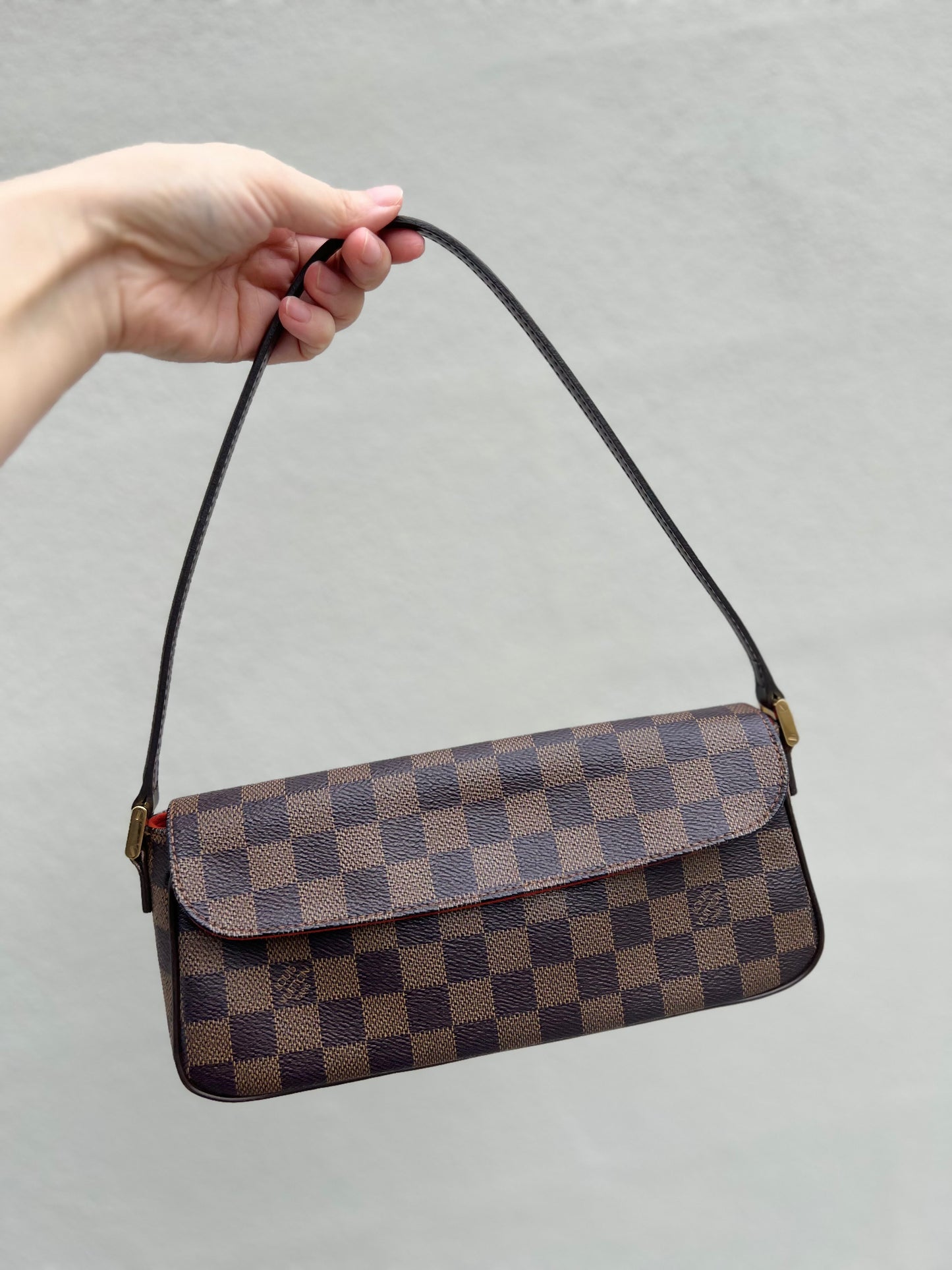 Pre-loved Louis Vuitton Damier Ebene Recoleta Shoulder Bag 2003