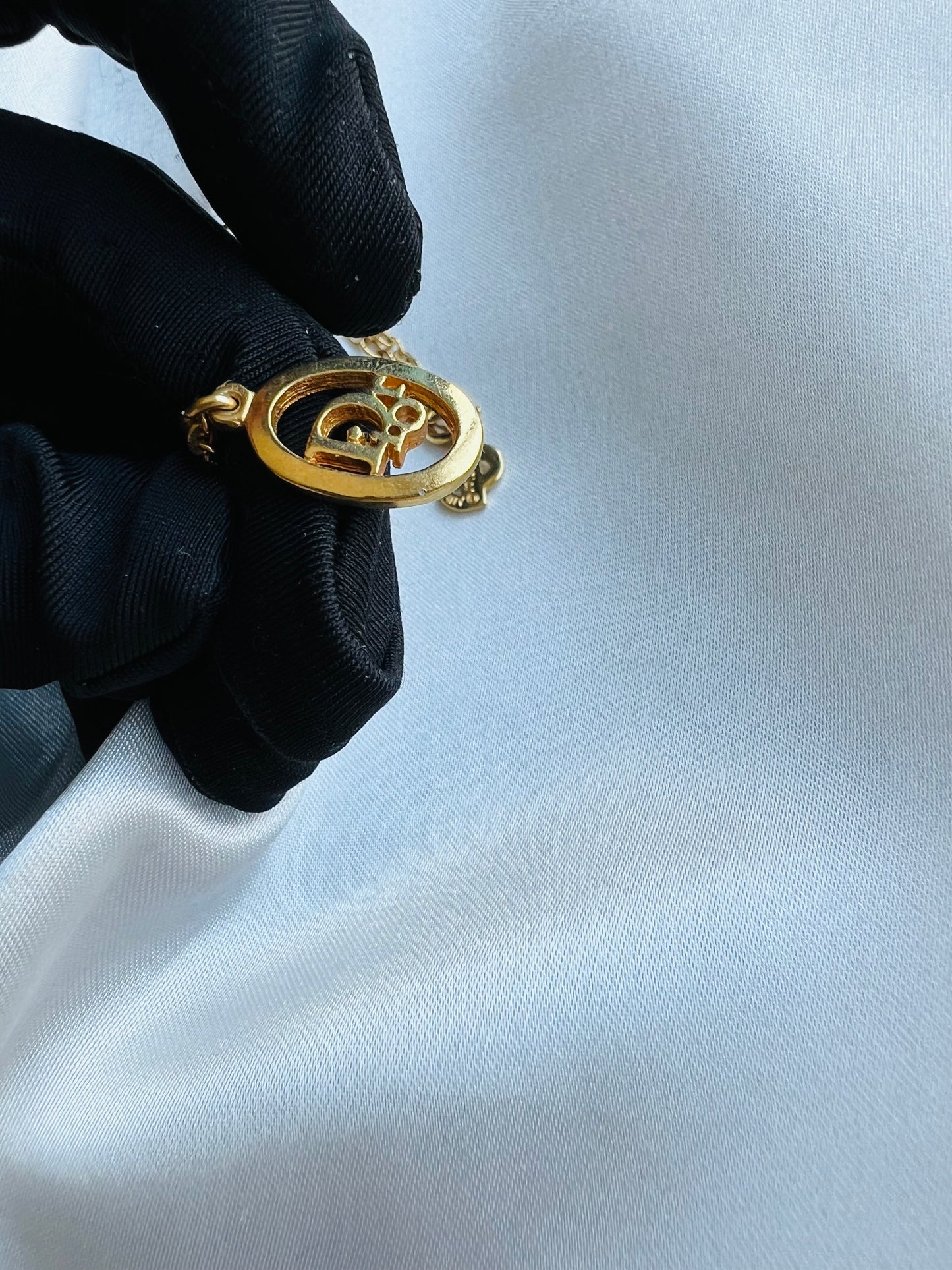 Pre-loved Christian Dior Logo Necklace Gold 80s