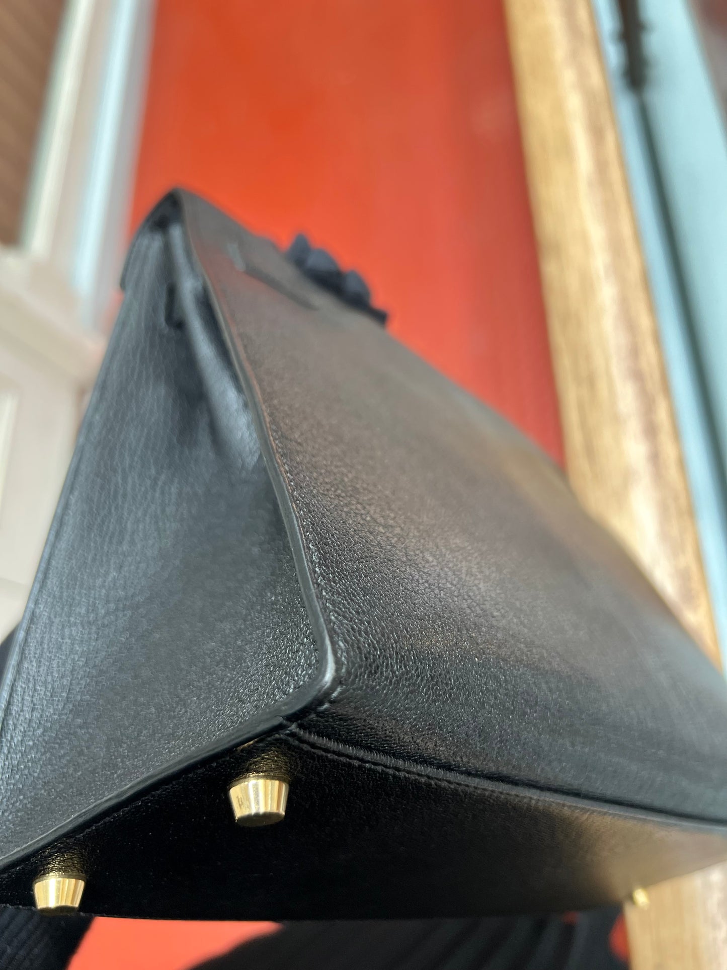 PRE-LOVED HERMÈS KELLY 32CM GOATSKIN BLACK GOLD HARDWARE 2003