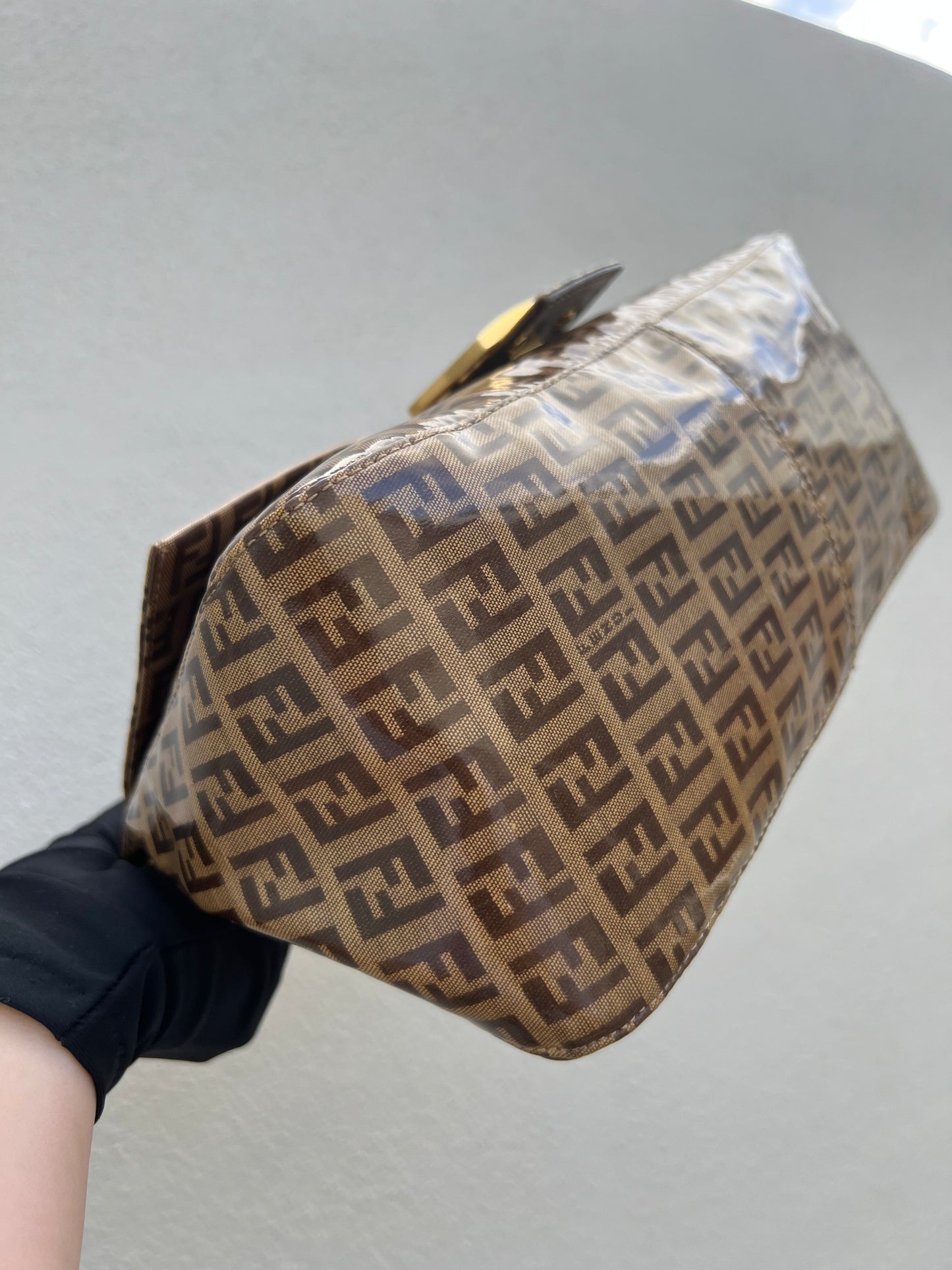 Pre-loved Fendi Vintage Crystal Zucchino Mamma Baguette Handbag