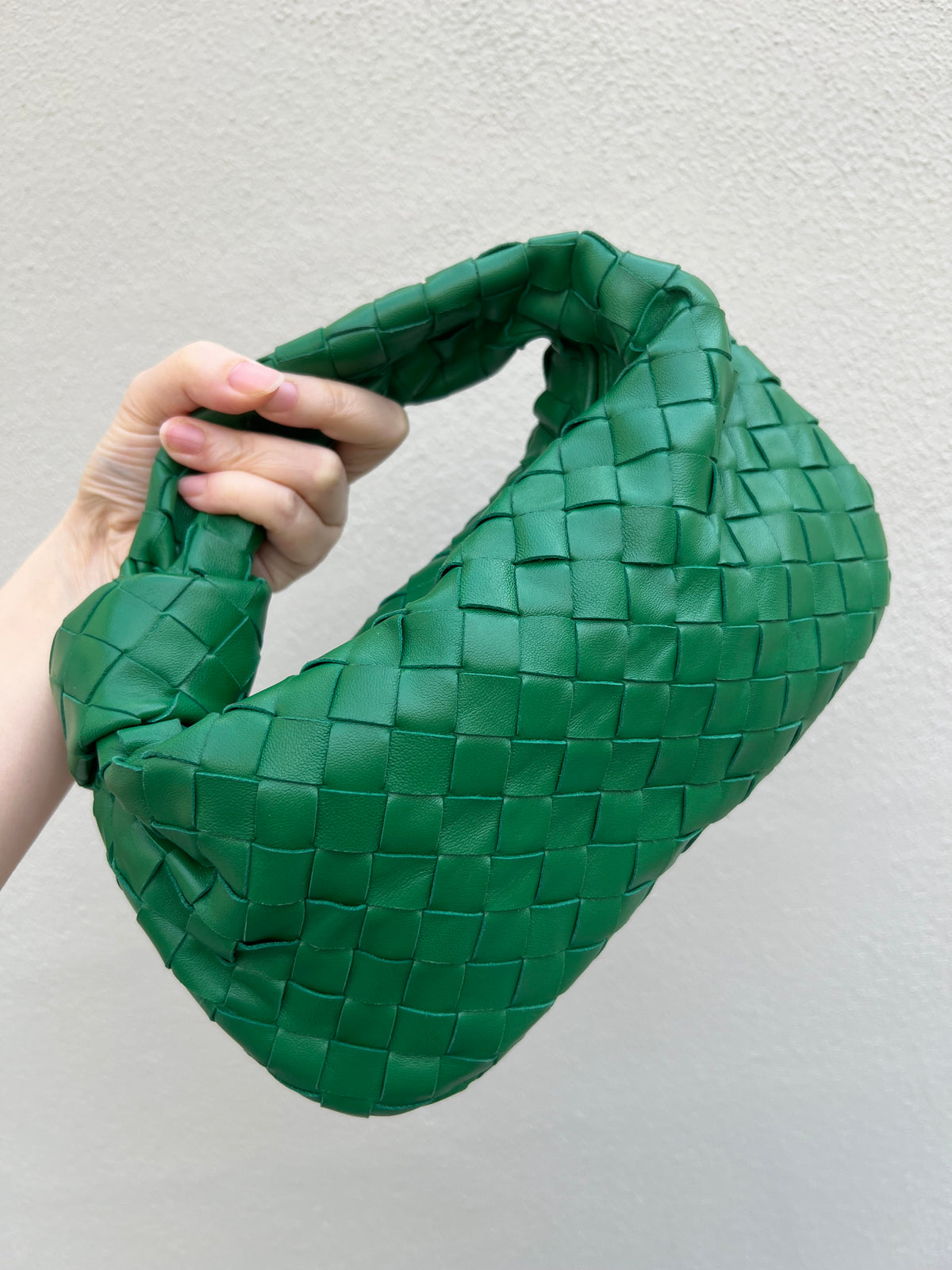 Pre-loved Bottega Veneta Top Handle Mini Jodie Bag Green Lambskin