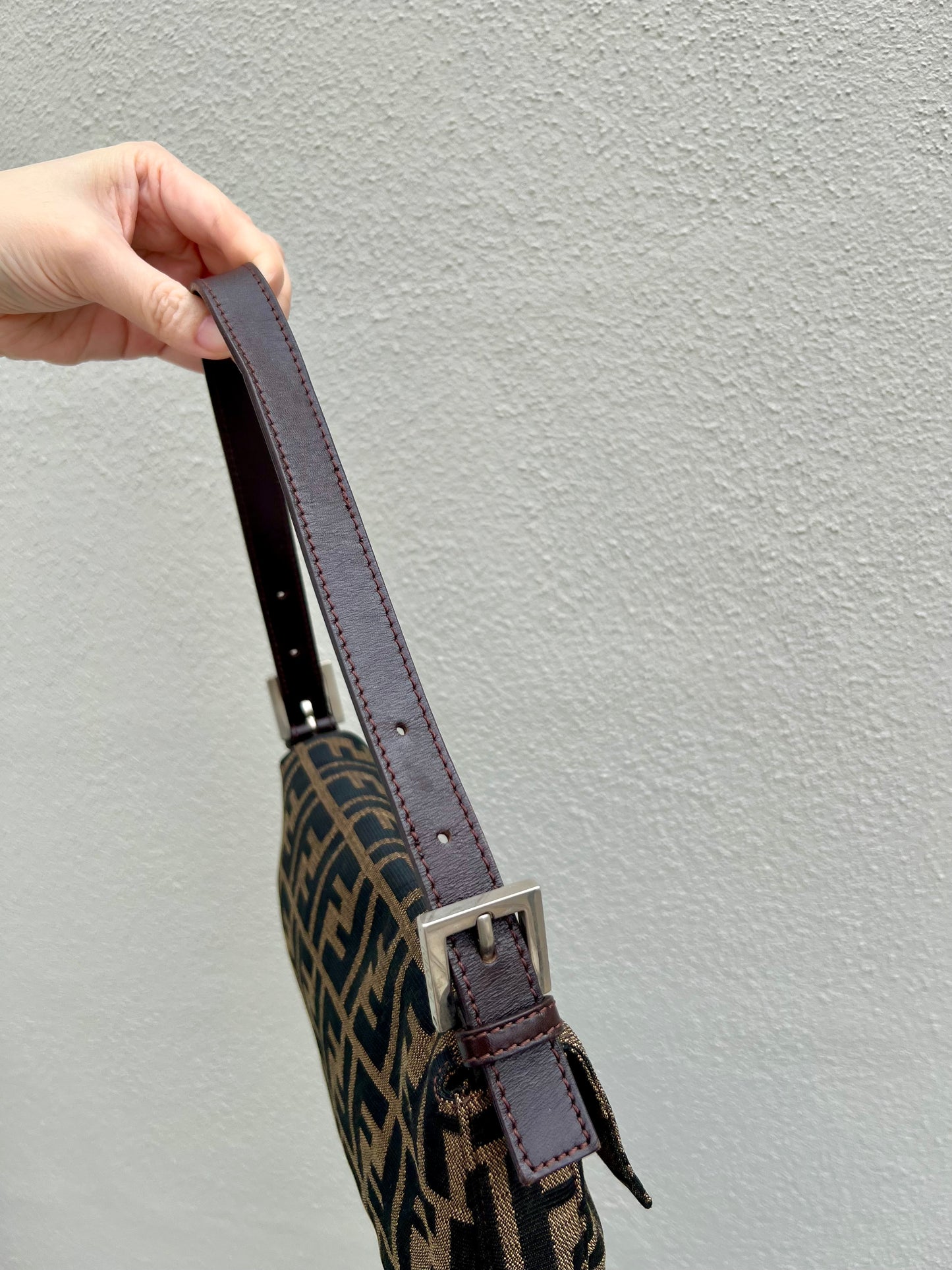 Pre-loved Fendi Vintage Zucca Baguette Handbag