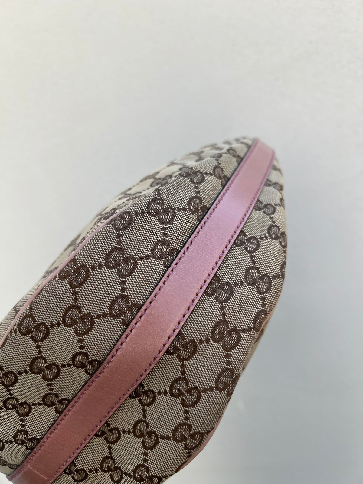 Pre-loved Gucci Beige/Pink GG Canvas Twins Medium Hobo Bag